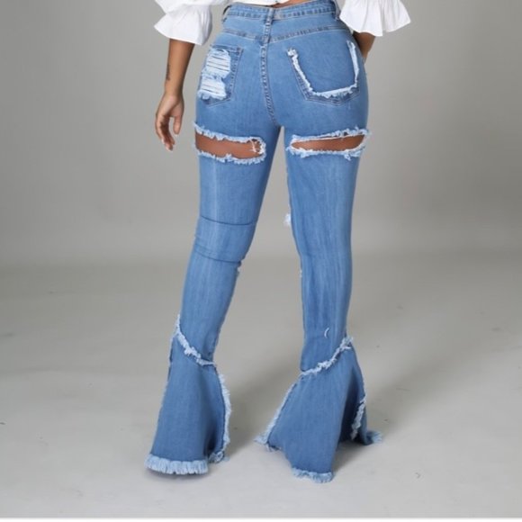 Distressed Flare Jeans - Picture 2 of 2